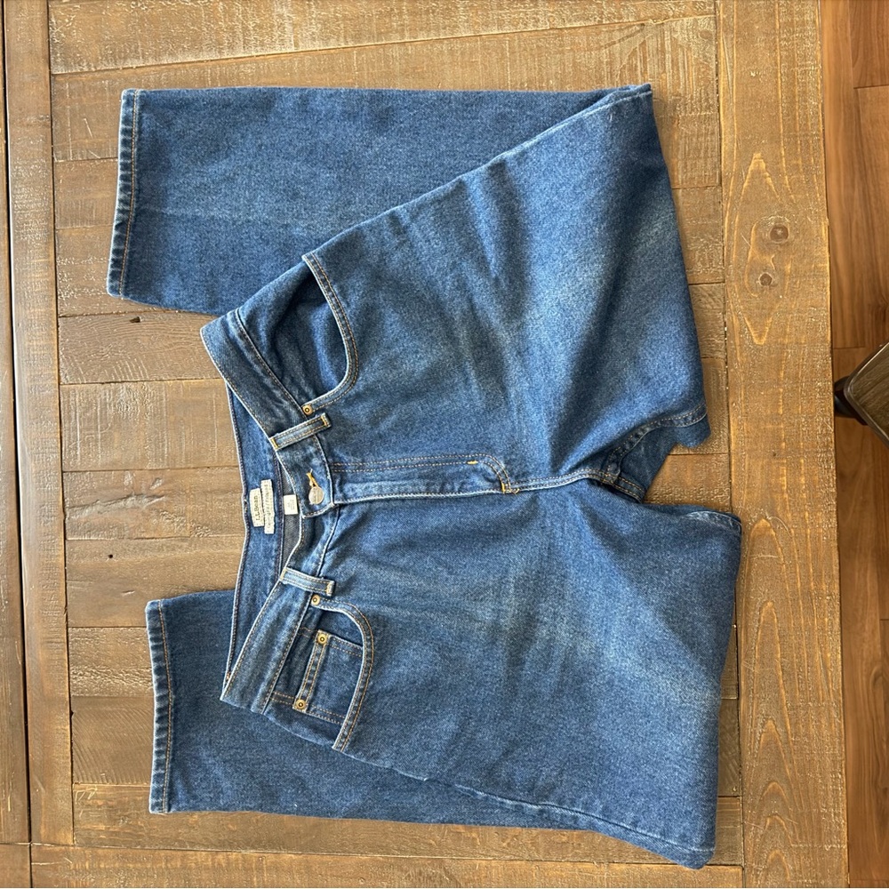 L.L. Bean Women's Straight 12P Cotton Blue Jeans Vintage 90’s Dark Blue - Picture 3 of 10